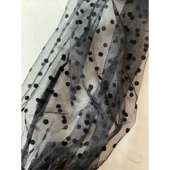 SHEIN Polka Dot Lace Contrast Mesh Crop Top Sz 4X Black - Picture 4 of 8